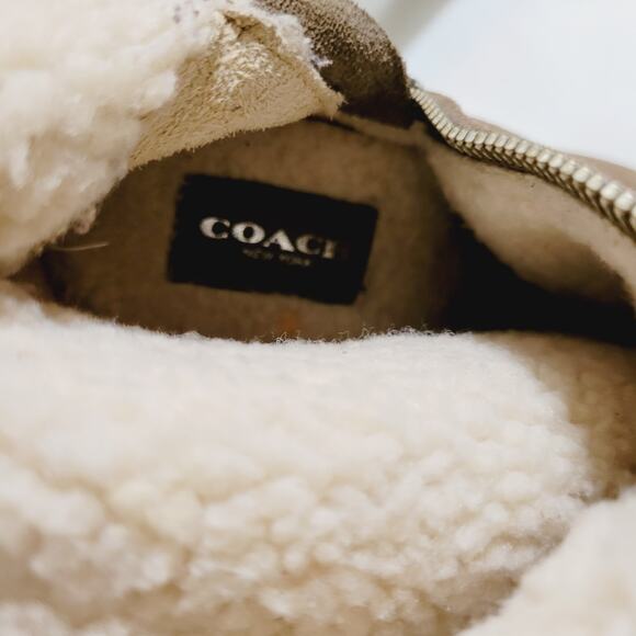 New Coach tan suede platform boot shearling lined size 10 Cabin Ski Luxe Y2K - Picture 3 of 12